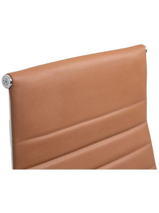 Cadeira de escritório Columbus couro verdadeiro, castanho claro