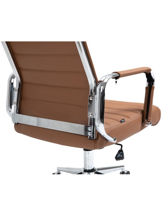 Cadeira de escritório Columbus couro verdadeiro, castanho claro