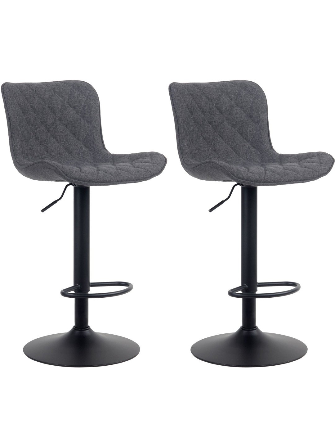 Conjunto de 2 bancos de bar Emma tecido, preto