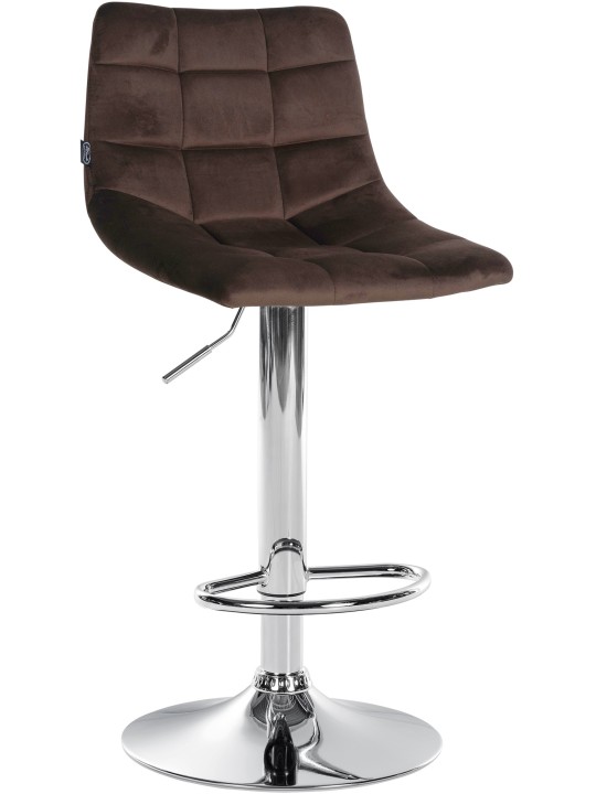 Banco de bar Jerry Velvet Chrome, castanho Banco de bar Jerry Velvet Chrome, castanho