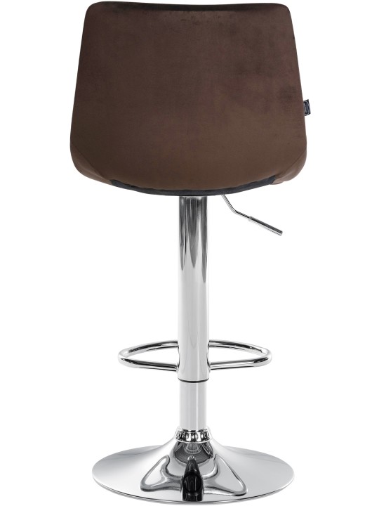 Banco de bar Jerry Velvet Chrome, castanho Banco de bar Jerry Velvet Chrome, castanho