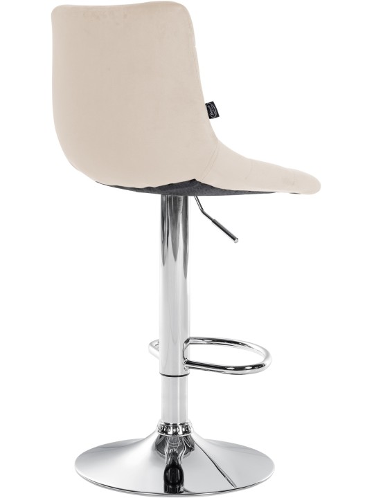 Banco de bar Jerry Velvet Chrome, creme Banco de bar Jerry Velvet Chrome, creme