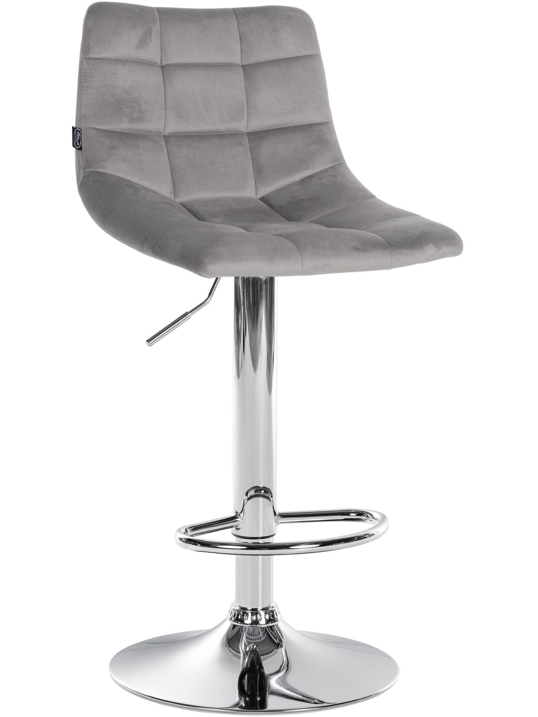 Banco de bar Jerry Velvet Chrome, cinza