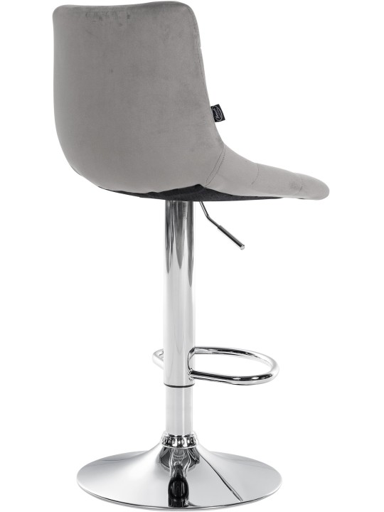 Banco de bar Jerry Velvet Chrome, cinza Banco de bar Jerry Velvet Chrome, cinza