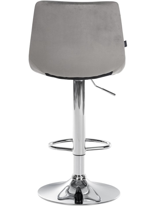Banco de bar Jerry Velvet Chrome, cinza Banco de bar Jerry Velvet Chrome, cinza