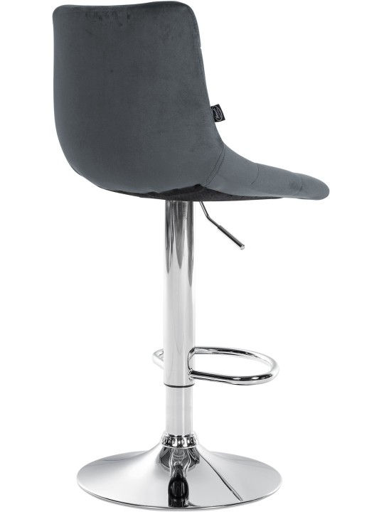 Banco de bar Jerry Velvet Chrome, cinza escuro