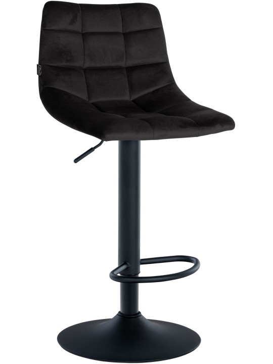 Banqueta alta Jerry veludo, preto