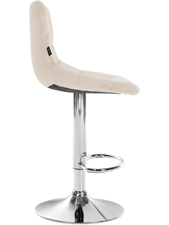 Banco de bar Jerry Velvet Chrome, creme Banco de bar Jerry Velvet Chrome, creme