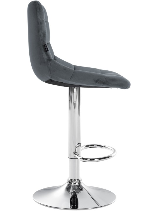 Banco de bar Jerry Velvet Chrome, cinza escuro