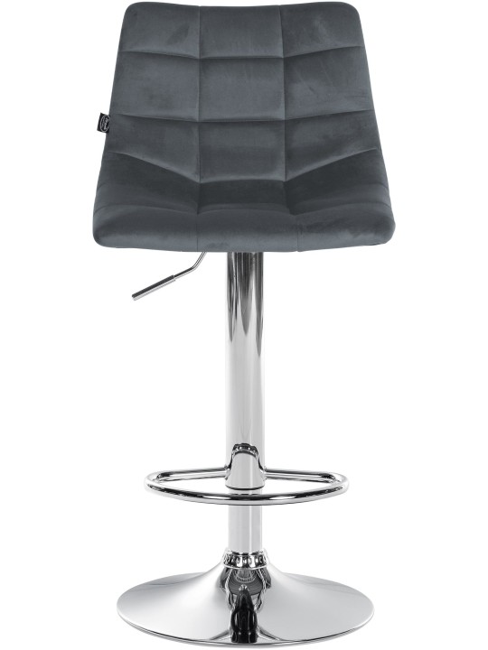 Banco de bar Jerry Velvet Chrome, cinza escuro
