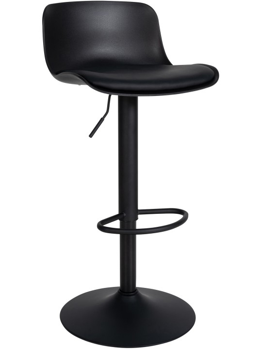 Banqueta alta Almada pele sintética, preto