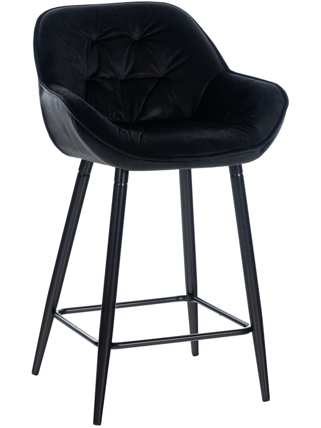 Banqueta alta Gibson 76 veludo, preto