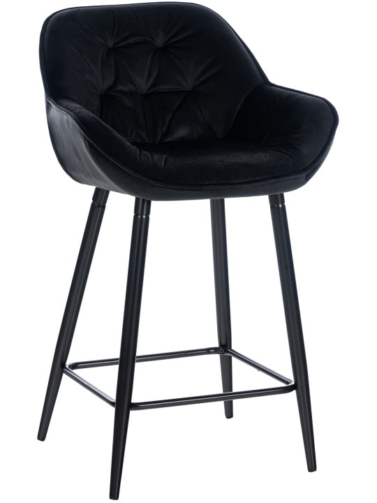 Banqueta alta Gibson 76 veludo, preto