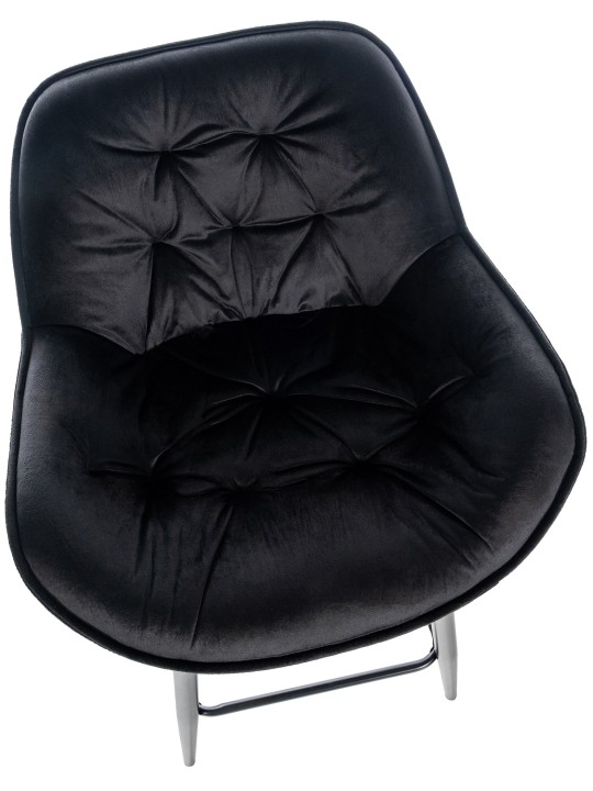 Banqueta alta Gibson 76 veludo, preto
