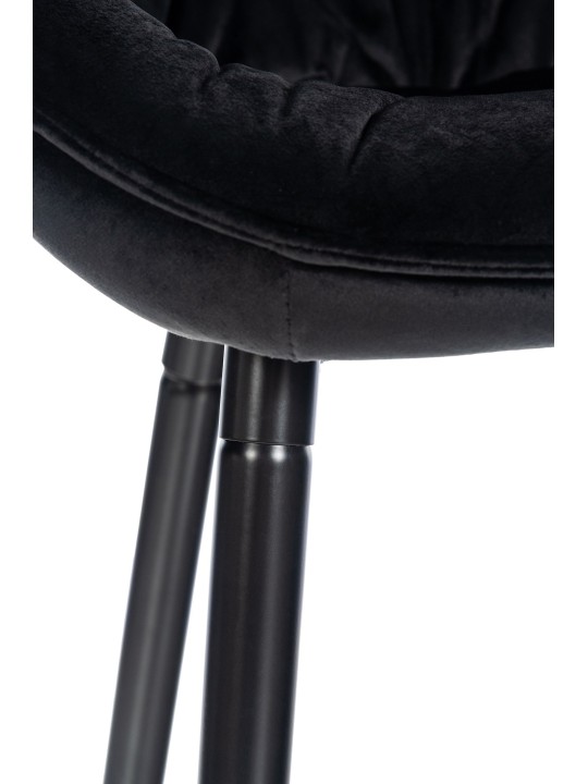 Banqueta alta Gibson 76 veludo, preto