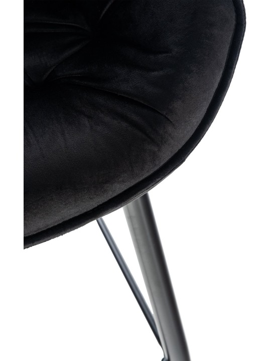 Banqueta alta Gibson 76 veludo, preto
