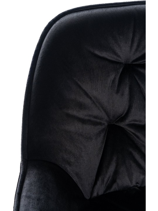 Banqueta alta Gibson 76 veludo, preto
