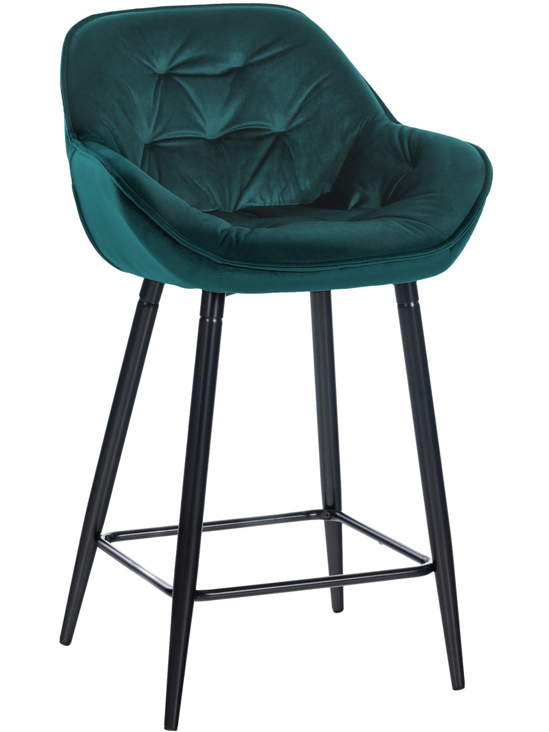 Banqueta alta Gibson 76 veludo, verde escuro