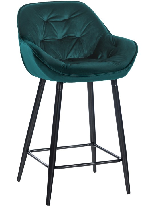 Banqueta alta Gibson 76 veludo, verde escuro Banqueta alta Gibson 76 veludo, verde escuro