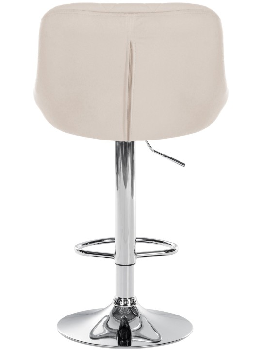 Banqueta alta Lazio veludo cromado, creme
