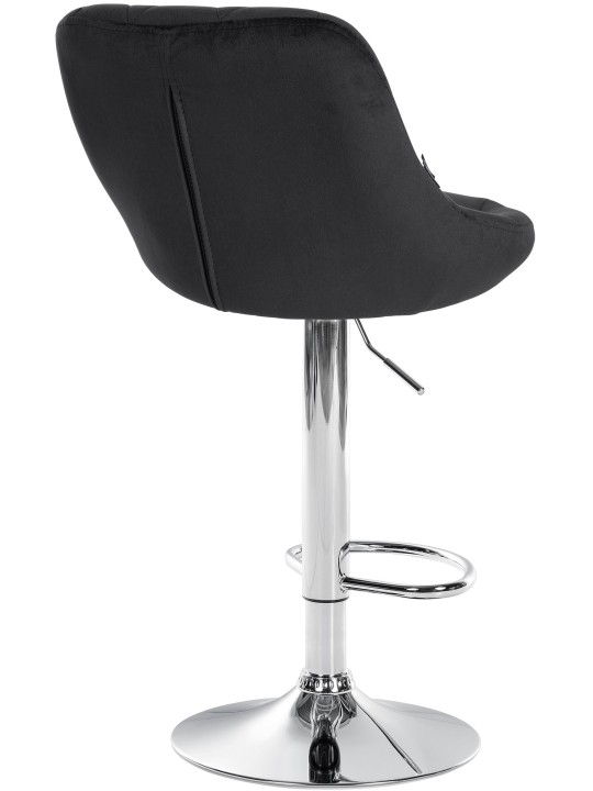 Banqueta alta Lazio veludo cromado, preto