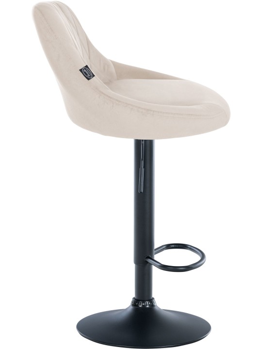 Banqueta alta Lazio veludo, creme