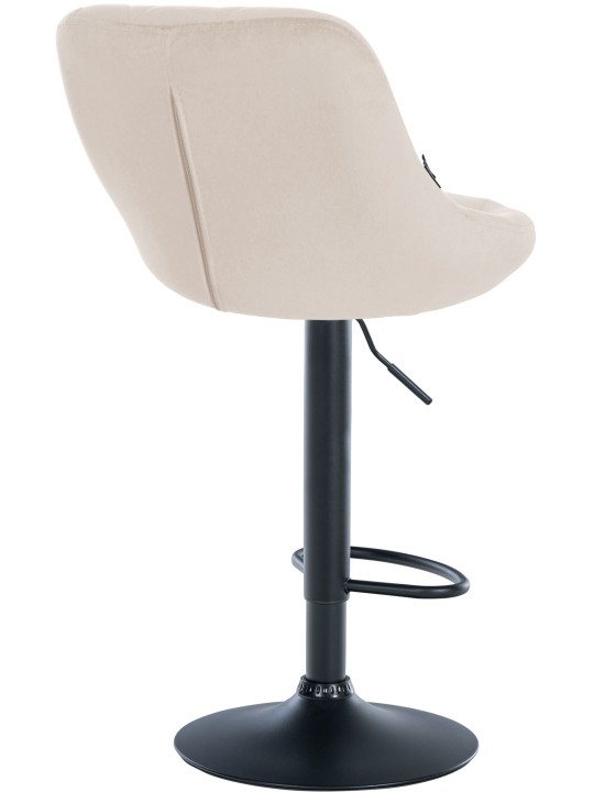 Banqueta alta Lazio veludo, creme