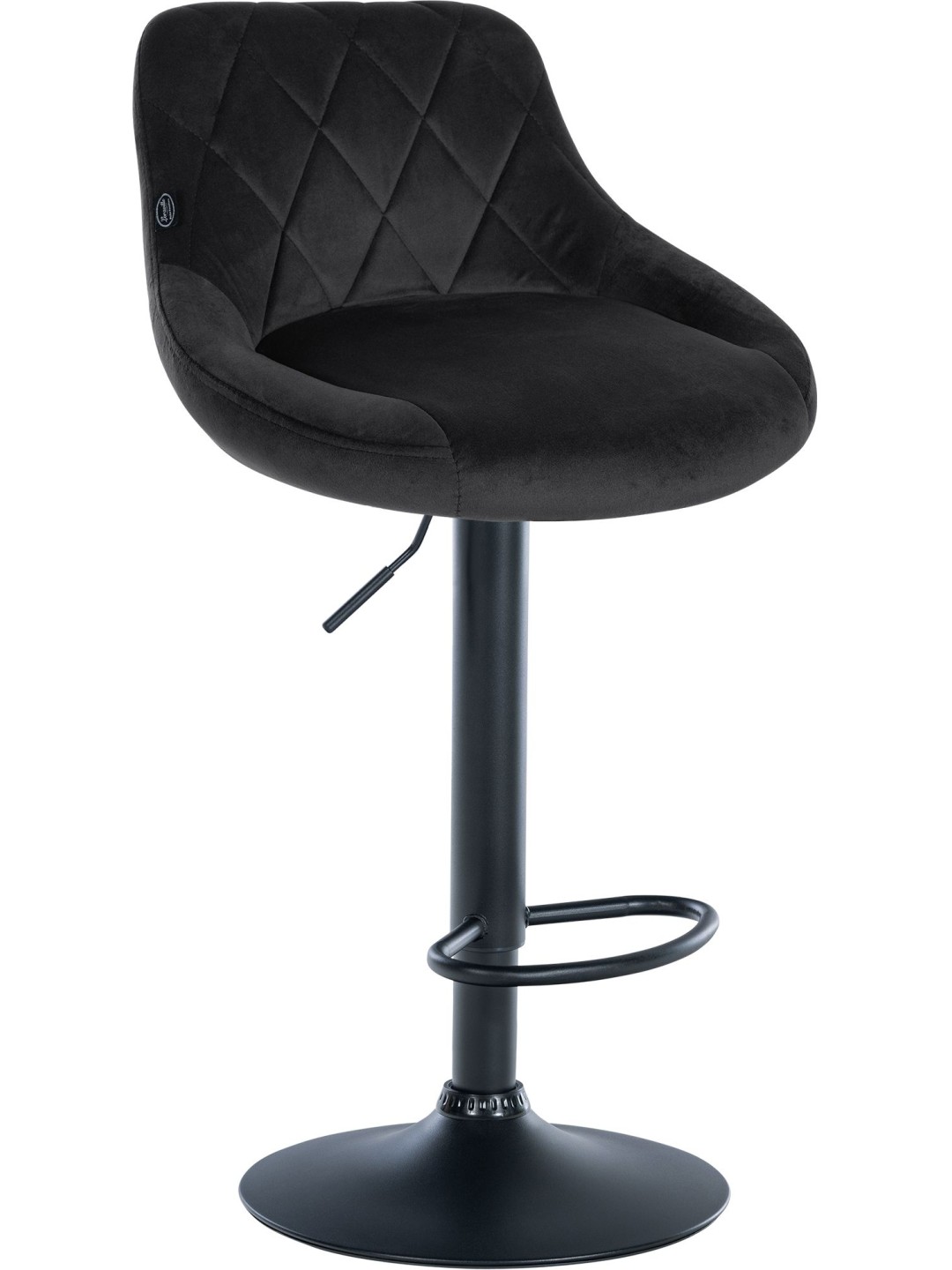 Banqueta alta Lazio veludo, preto