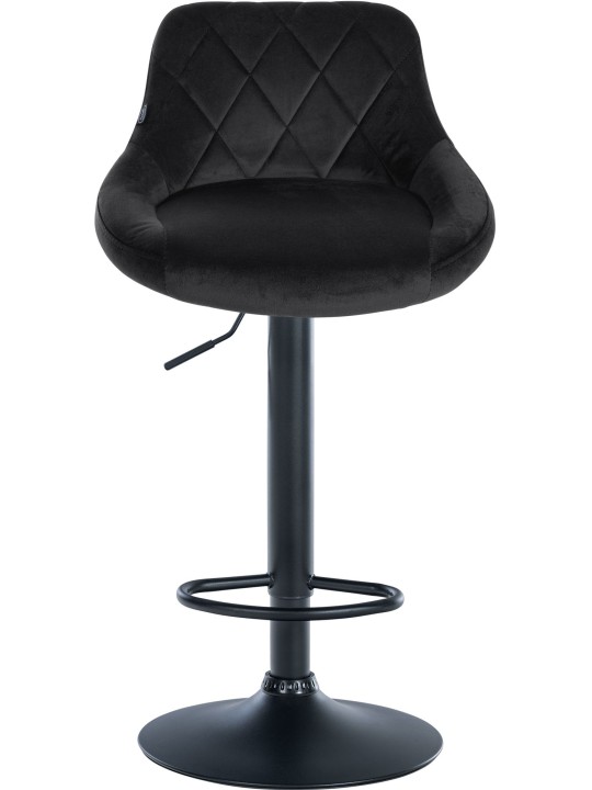 Banqueta alta Lazio veludo, preto