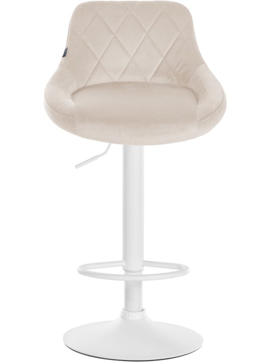 Banqueta alta Lazio veludo, creme