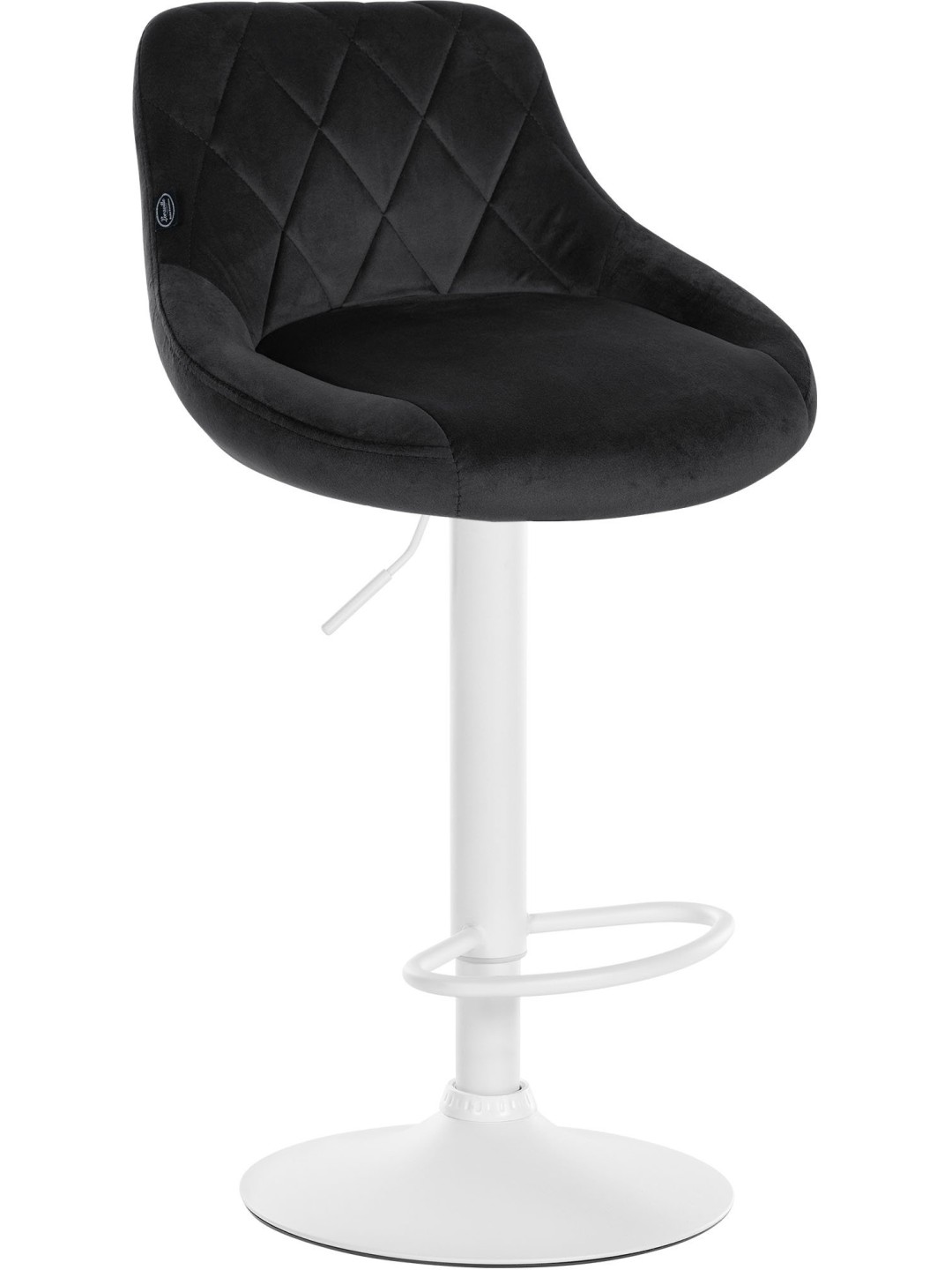 Banqueta alta Lazio veludo, preto