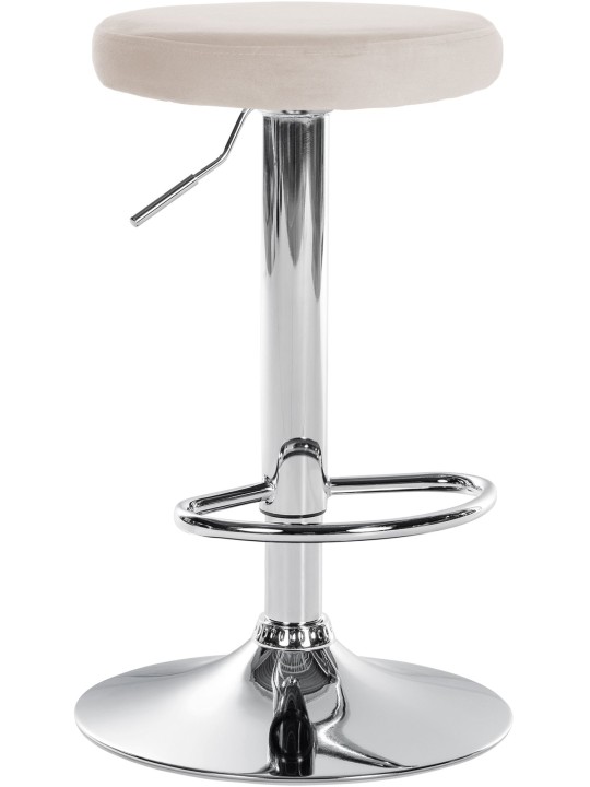 Banqueta alta Ponte veludo cromado, creme
