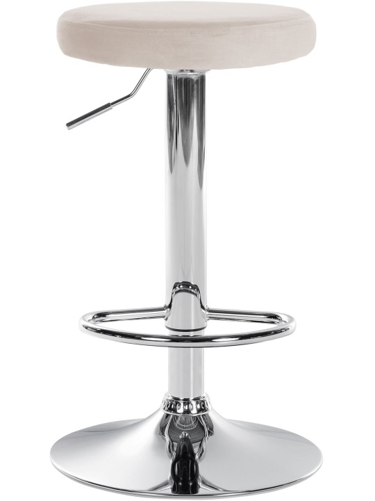 Banqueta alta Ponte veludo cromado, creme