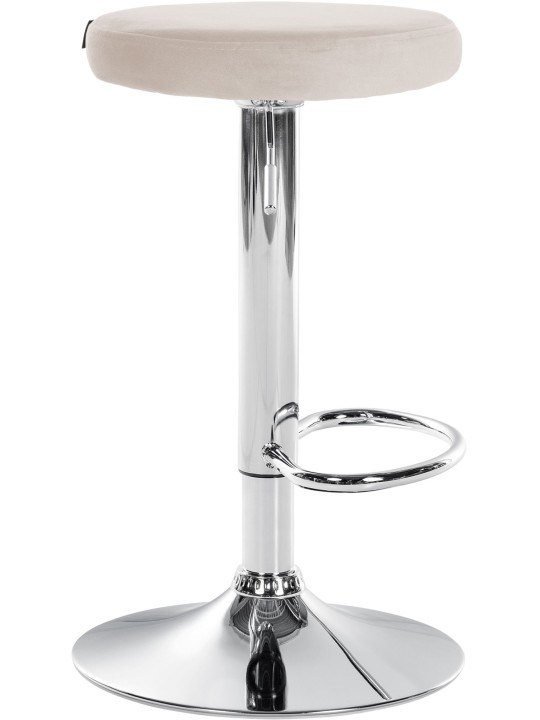 Banqueta alta Ponte veludo cromado, creme
