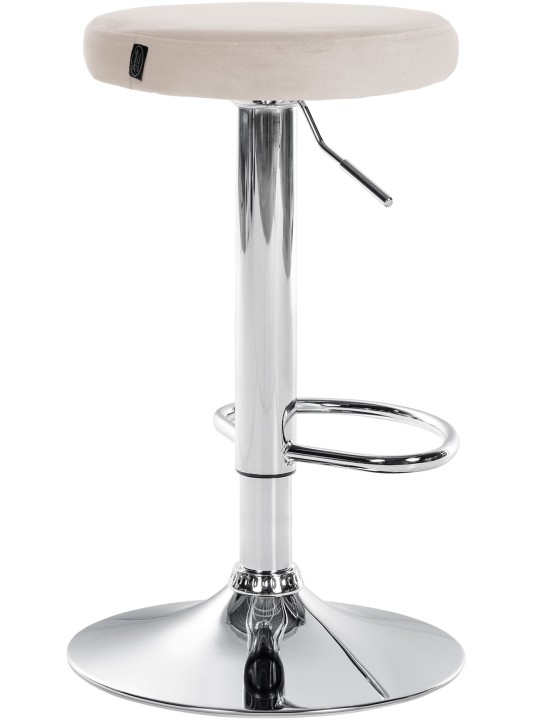 Banqueta alta Ponte veludo cromado, creme