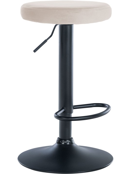 Banqueta alta Ponte veludo, creme