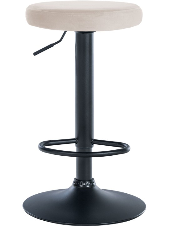 Banqueta alta Ponte veludo, creme