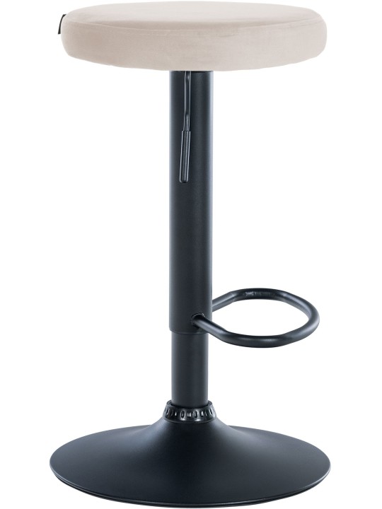 Banqueta alta Ponte veludo, creme