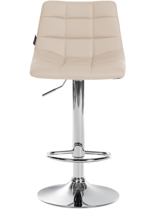 Conjunto de 2 bancos altos Jerry em couro sintético cromado, creme