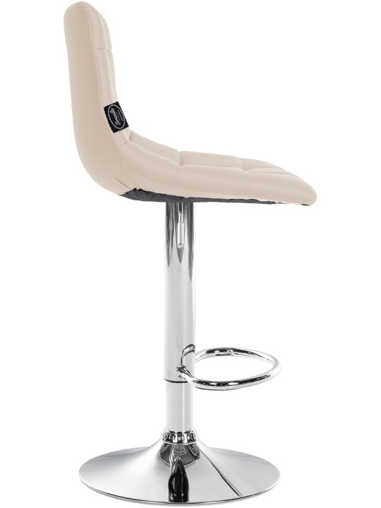 Conjunto de 2 bancos altos Jerry em couro sintético cromado, creme