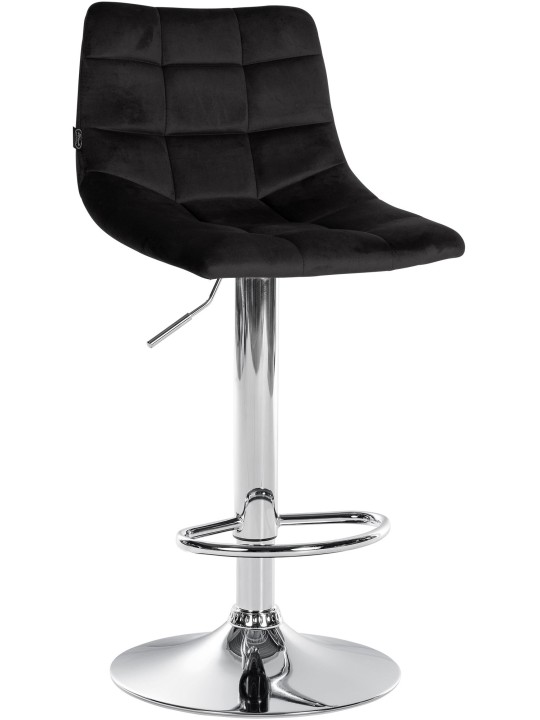 Conjunto de 2 bancos altos Jerry veludo cromado, preto