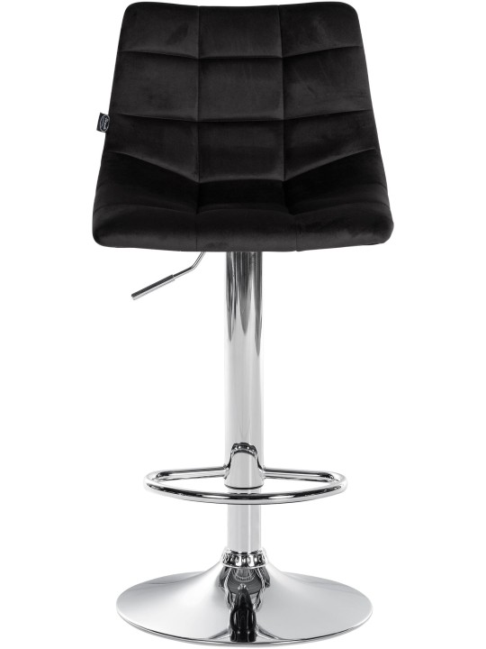Conjunto de 2 bancos altos Jerry veludo cromado, preto