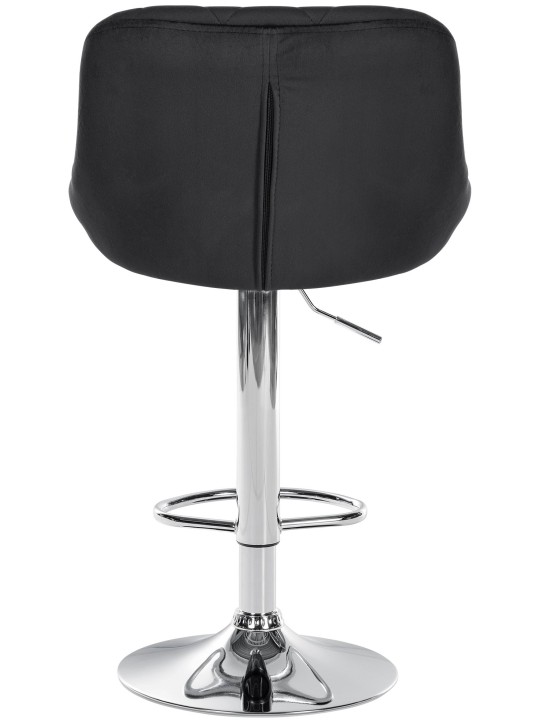 Conjunto de 2 bancos altos Lazio veludo cromado, preto