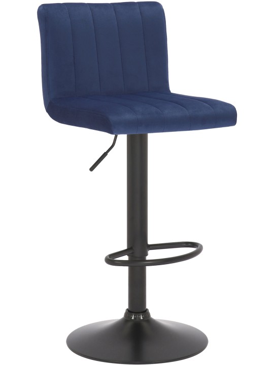 Banqueta alta Jamie veludo, azul