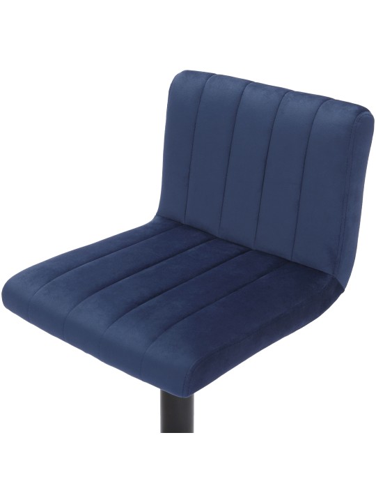 Banqueta alta Jamie veludo, azul