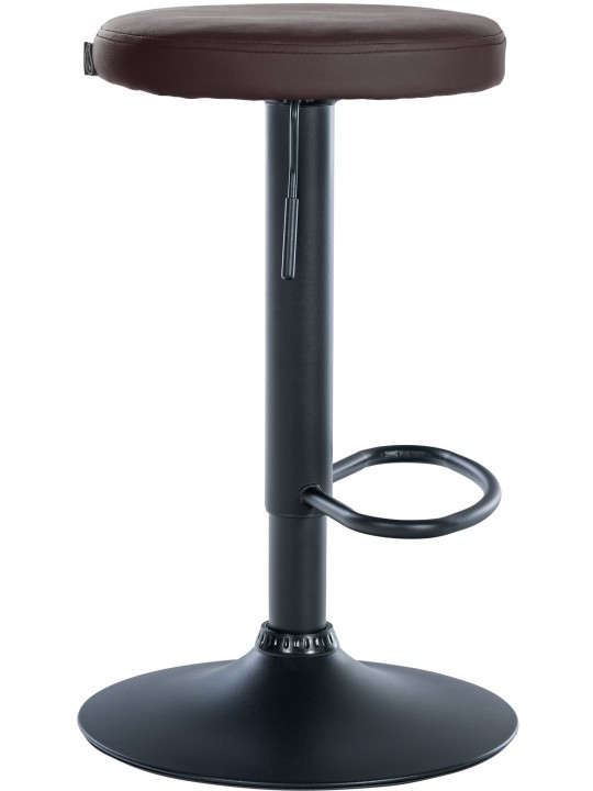 Conjunto de 2 bancos altos Ponte em pele sintética, castanho