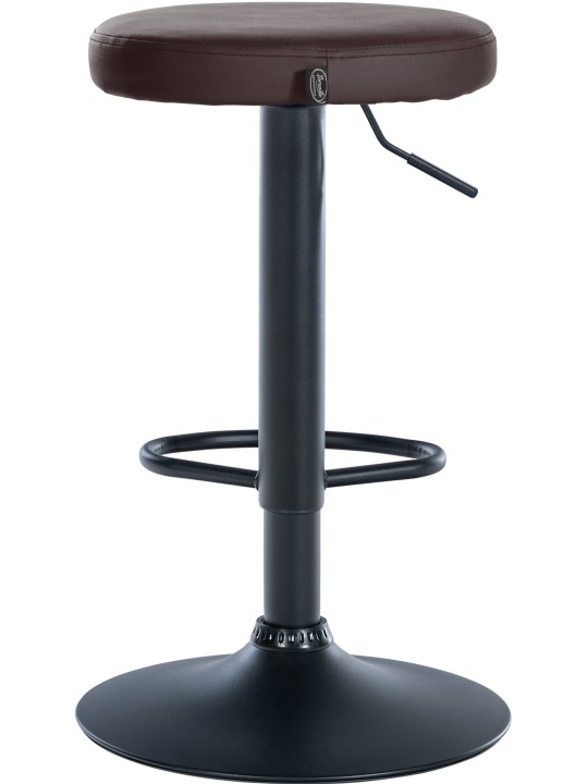 Conjunto de 2 bancos altos Ponte em pele sintética, castanho