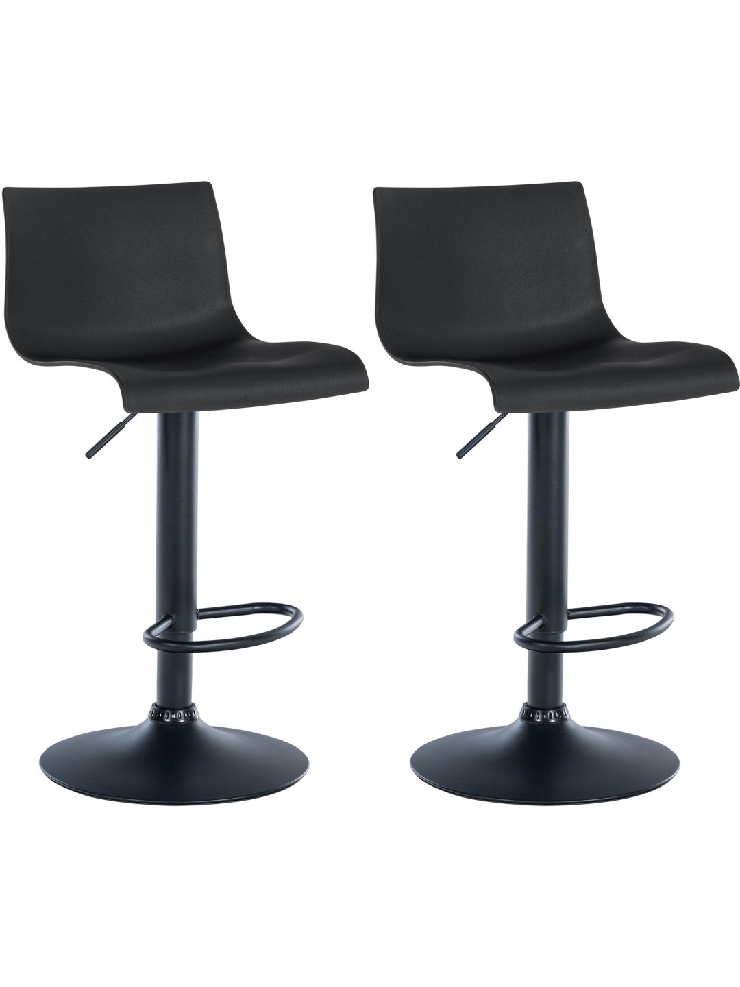 Conjunto de 2 bancos altos de plástico Branford, preto