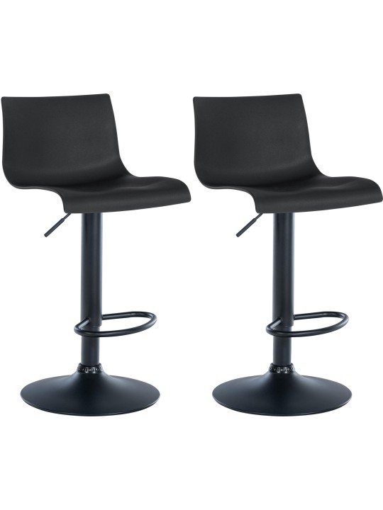 Conjunto de 2 bancos altos de plástico Branford, preto