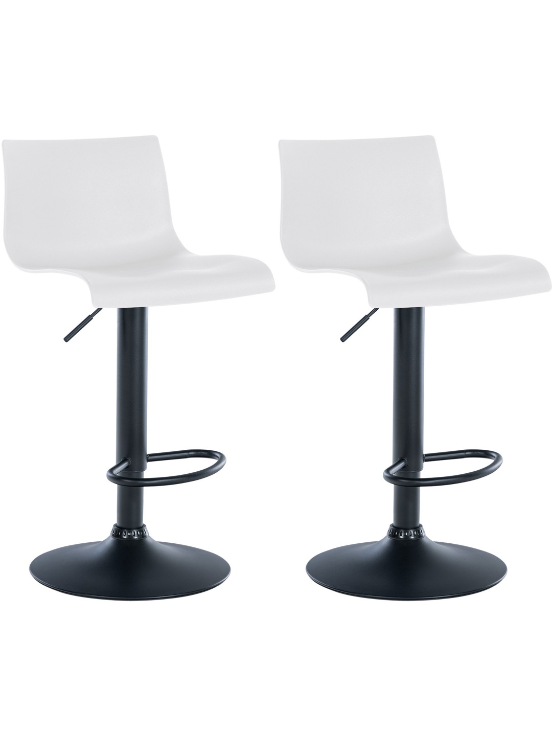 Conjunto de 2 bancos altos de plástico Branford, branco